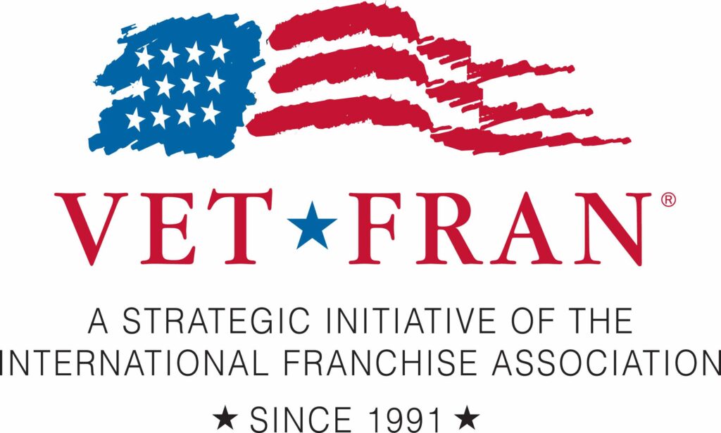 A stylized American flag logo appears over the text “VetFran. A strategic initiative of the International Franchise Association since 1991.”