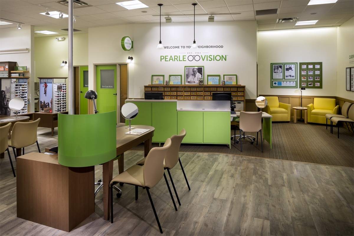 Inside view of a Pearle Vision franchise location.